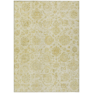 Piper Looms Chantille Damask ACN1833 Gold Machine Washable Area Rug main image