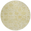 Piper Looms Chantille Damask ACN1833 Gold Machine Washable Area Rug Round Main Image