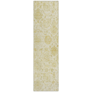 Piper Looms Chantille Damask ACN1833 Gold Machine Washable Area Rug Runner Main Image