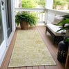 Piper Looms Chantille Damask ACN1833 Gold Machine Washable Area Rug Runner Outdoor Lifestyle Image Feature