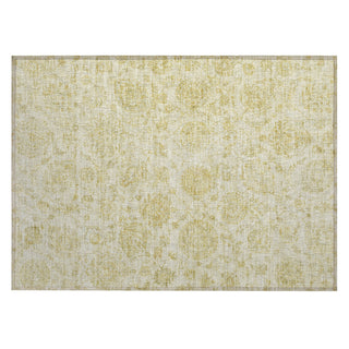 Piper Looms Chantille Damask ACN1833 Gold Machine Washable Area Rug Scatter Main Image