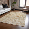 Piper Looms Chantille Damask ACN1833 Linen Machine Washable Area Rug Lifestyle Image Feature
