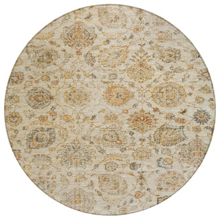 Piper Looms Chantille Damask ACN1833 Linen Machine Washable Area Rug Round Main Image
