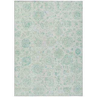 Piper Looms Chantille Damask ACN1833 Turquoise Machine Washable Area Rug main image