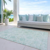 Piper Looms Chantille Damask ACN1833 Turquoise Machine Washable Area Rug Outdoor Lifestyle Image Feature