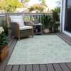 Piper Looms Chantille Damask ACN1833 Turquoise Machine Washable Area Rug Outdoor Lifestyle Image Feature