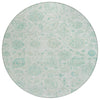Piper Looms Chantille Damask ACN1833 Turquoise Machine Washable Area Rug Round Main Image