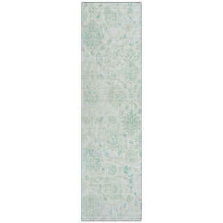 Piper Looms Chantille Damask ACN1833 Turquoise Machine Washable Area Rug Runner Main Image