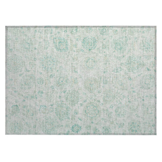 Piper Looms Chantille Damask ACN1833 Turquoise Machine Washable Area Rug Scatter Main Image