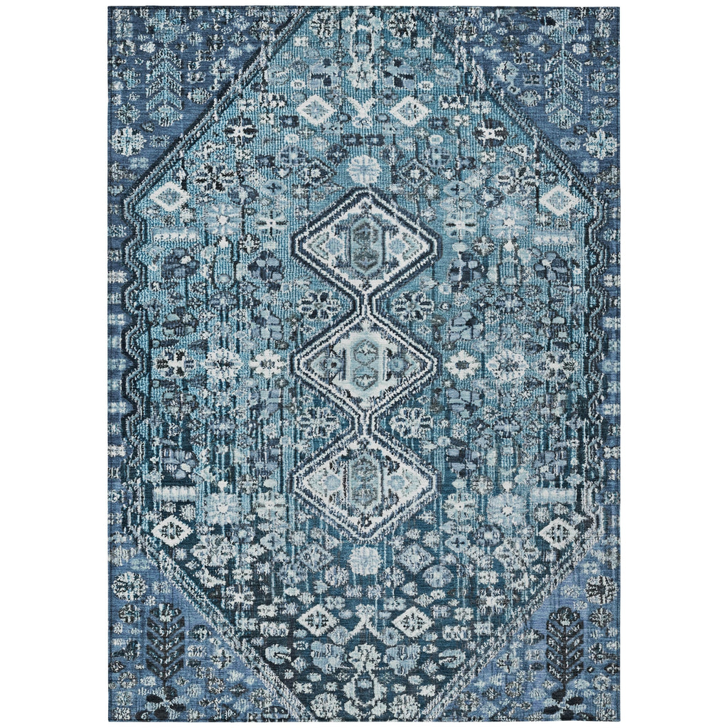 Piper Looms Chantille Aztec ACN1834 Blue Machine Washable Area Rug main image