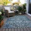 Piper Looms Chantille Aztec ACN1834 Blue Machine Washable Area Rug Outdoor Lifestyle Image Feature