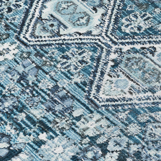Piper Looms Chantille Aztec ACN1834 Blue Machine Washable Area Rug Swatch Image