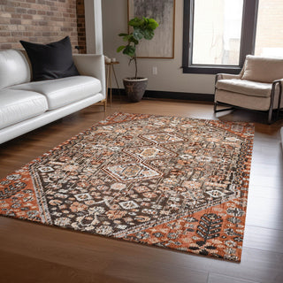 Piper Looms Chantille Aztec ACN1834 Fudge Machine Washable Area Rug Lifestyle Image Feature