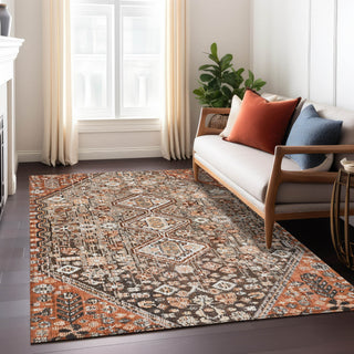 Piper Looms Chantille Aztec ACN1834 Fudge Machine Washable Area Rug Lifestyle Image Feature