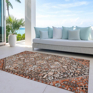 Piper Looms Chantille Aztec ACN1834 Fudge Machine Washable Area Rug Outdoor Lifestyle Image Feature
