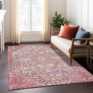 Piper Looms Chantille Aztec ACN1834 Merlot Machine Washable Area Rug Lifestyle Image Feature