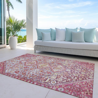 Piper Looms Chantille Aztec ACN1834 Merlot Machine Washable Area Rug Outdoor Lifestyle Image Feature