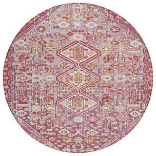 Piper Looms Chantille Aztec ACN1834 Merlot Machine Washable Area Rug Round Main Image
