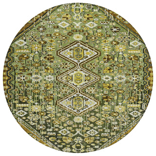 Piper Looms Chantille Aztec ACN1834 Olive Machine Washable Area Rug Round Main Image