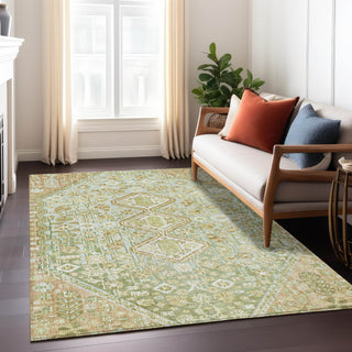 Piper Looms Chantille Aztec ACN1834 Sage Machine Washable Area Rug Lifestyle Image Feature