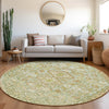 Piper Looms Chantille Aztec ACN1834 Sage Machine Washable Area Rug Round Lifestyle Image Feature
