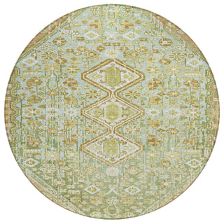 Piper Looms Chantille Aztec ACN1834 Sage Machine Washable Area Rug Round Main Image