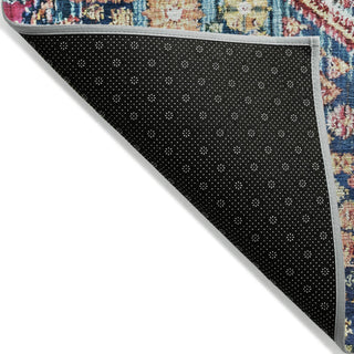 Piper Looms Chantille Aztec ACN1834 Teal Machine Washable Area Rug Backing Image