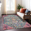 Piper Looms Chantille Aztec ACN1834 Teal Machine Washable Area Rug Lifestyle Image Feature