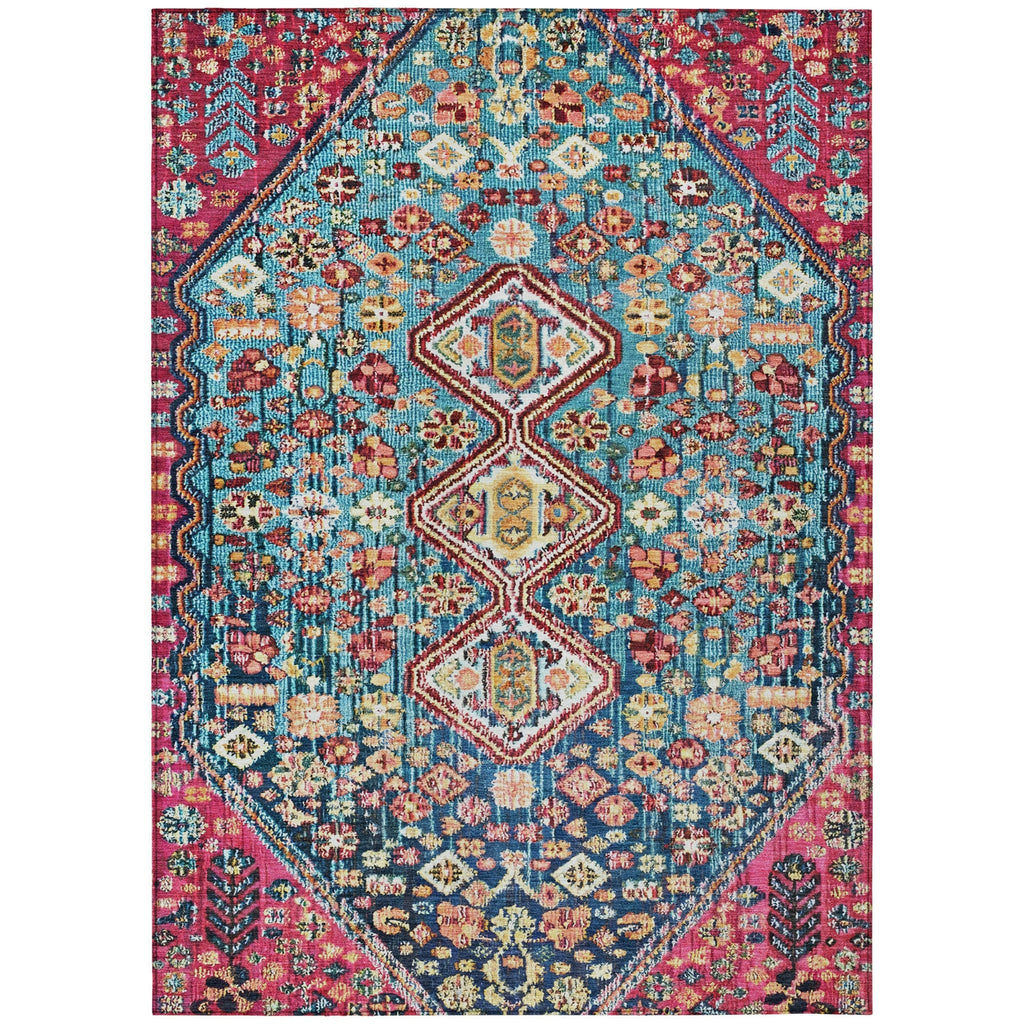 Piper Looms Chantille Aztec ACN1834 Teal Machine Washable Area Rug main image