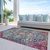 Piper Looms Chantille Aztec ACN1834 Teal Machine Washable Area Rug Outdoor Lifestyle Image Feature