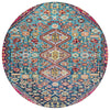 Piper Looms Chantille Aztec ACN1834 Teal Machine Washable Area Rug Round Main Image
