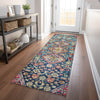 Piper Looms Chantille Aztec ACN1834 Teal Machine Washable Area Rug Runner Lifestyle Image Feature