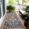 Piper Looms Chantille Aztec ACN1834 Teal Machine Washable Area Rug Runner Outdoor Lifestyle Image Feature