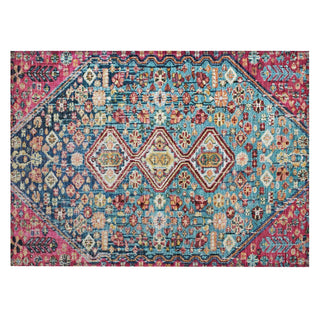 Piper Looms Chantille Aztec ACN1834 Teal Machine Washable Area Rug Scatter Main Image