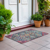 Piper Looms Chantille Aztec ACN1834 Teal Machine Washable Area Rug Scatter Outdoor Lifestyle Image Feature