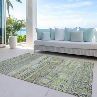 Piper Looms Chantille Stripes ACN1835 Beige Machine Washable Area Rug Outdoor Lifestyle Image Feature