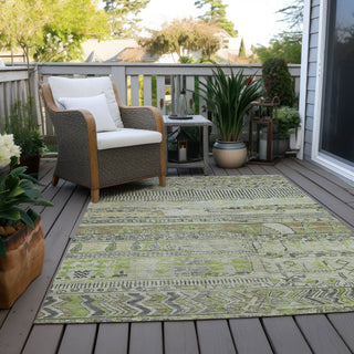 Piper Looms Chantille Stripes ACN1835 Beige Machine Washable Area Rug Outdoor Lifestyle Image Feature