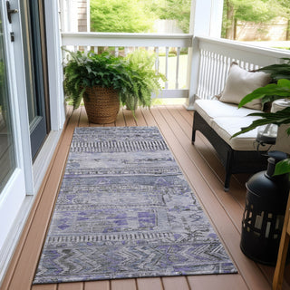 Piper Looms Chantille Stripes ACN1835 Blue Machine Washable Area Rug Runner Outdoor Lifestyle Image Feature