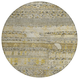 Piper Looms Chantille Stripes ACN1835 Brown Machine Washable Area Rug Round Main Image