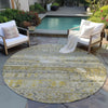 Piper Looms Chantille Stripes ACN1835 Brown Machine Washable Area Rug Round Outdoor Lifestyle Image Feature