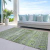 Piper Looms Chantille Stripes ACN1835 Olive Machine Washable Area Rug Outdoor Lifestyle Image Feature