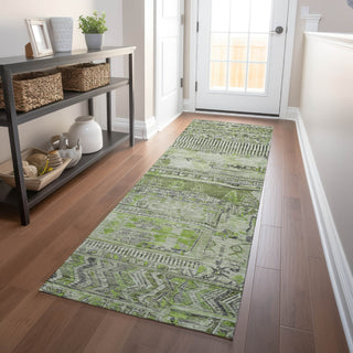 Piper Looms Chantille Stripes ACN1835 Olive Machine Washable Area Rug Runner Lifestyle Image Feature