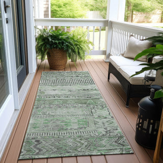 Piper Looms Chantille Stripes ACN1835 Sage Machine Washable Area Rug Runner Outdoor Lifestyle Image Feature
