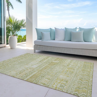 Piper Looms Chantille Stripes ACN1835 Tan Machine Washable Area Rug Outdoor Lifestyle Image Feature