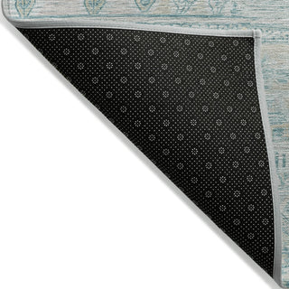 Piper Looms Chantille Stripes ACN1835 Teal Machine Washable Area Rug Backing Image