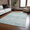 Piper Looms Chantille Stripes ACN1835 Teal Machine Washable Area Rug Lifestyle Image Feature