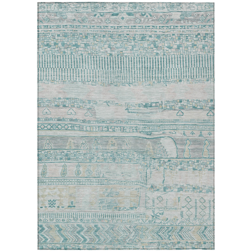 Piper Looms Chantille Stripes ACN1835 Teal Machine Washable Area Rug main image