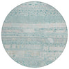 Piper Looms Chantille Stripes ACN1835 Teal Machine Washable Area Rug Round Main Image