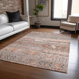 Piper Looms Chantille Stripes ACN1835 Terracotta Machine Washable Area Rug Lifestyle Image Feature