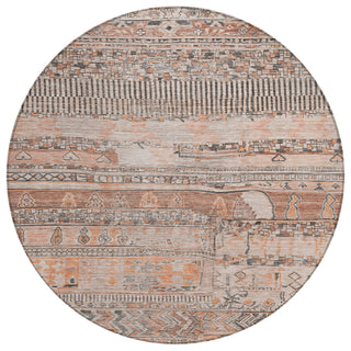 Piper Looms Chantille Stripes ACN1835 Terracotta Machine Washable Area Rug Round Main Image